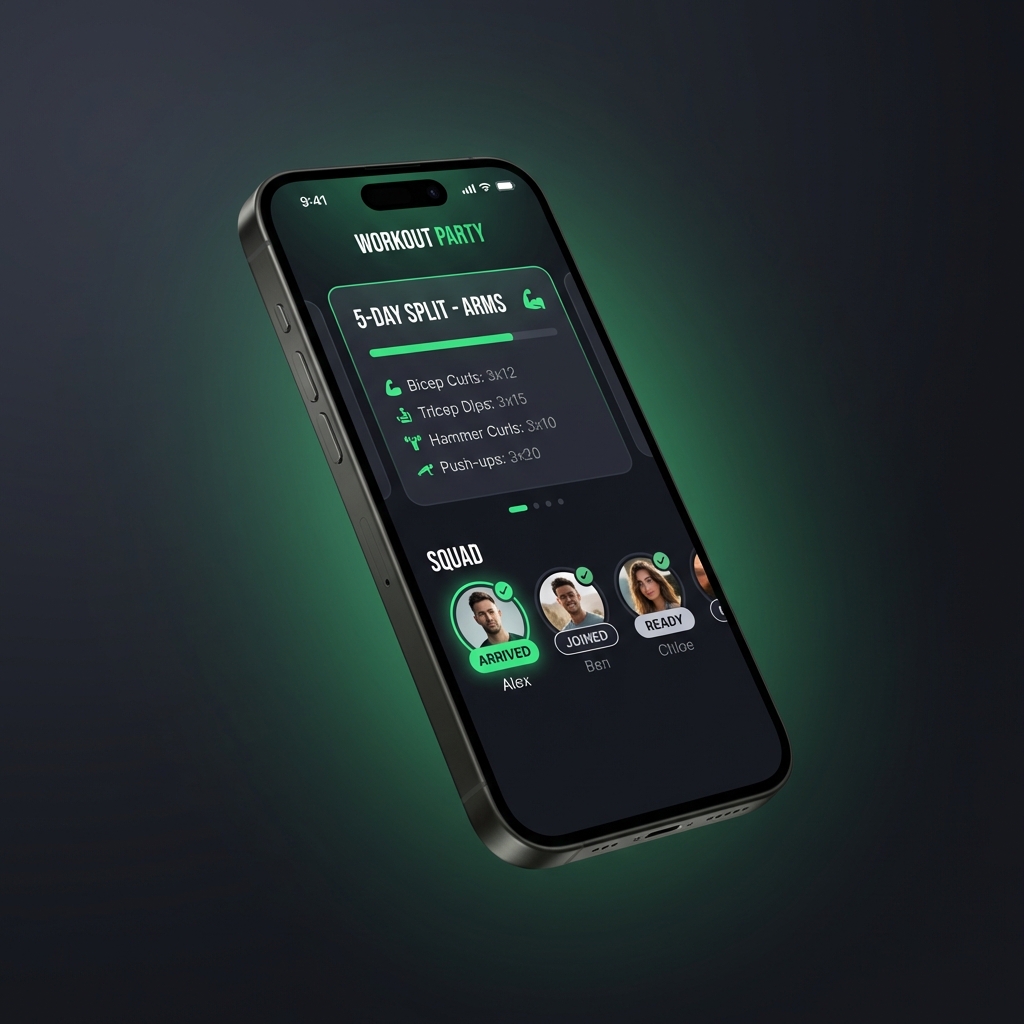 Apex Workout Party Screen showing squad coordination